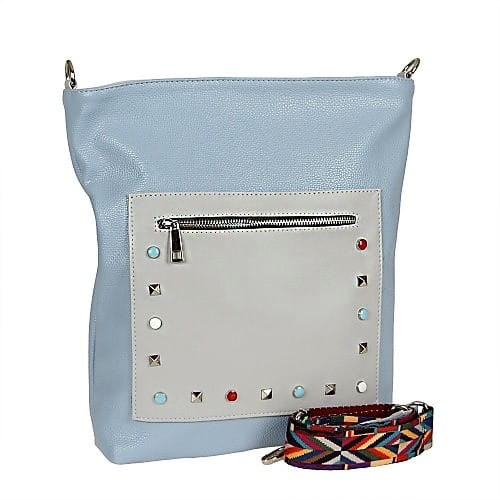 Modna niebieska raportówka torebka carla berry a-31.