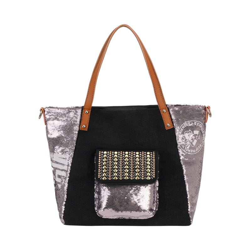 Oryginalna czarna torebka damska worek David Jones – widok przodu