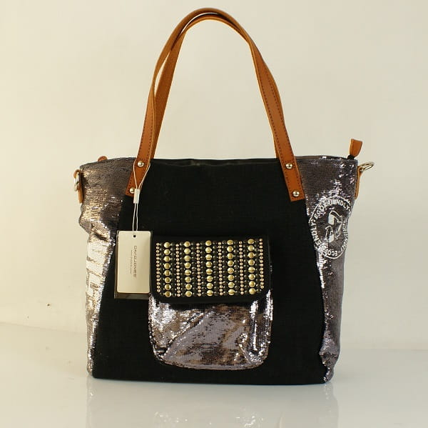 Czarna shopperka 2w1 z regulowanym paskiem – elegancka torebka damska