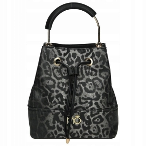 Torebka Nobo szara z wysokiej jakości skóry ekologicznej, elegancki złoty logotyp