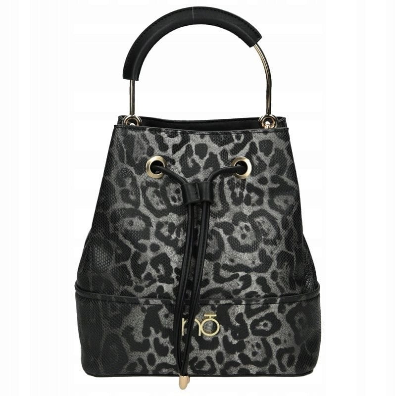 Torebka Nobo szara z wysokiej jakości skóry ekologicznej, elegancki złoty logotyp