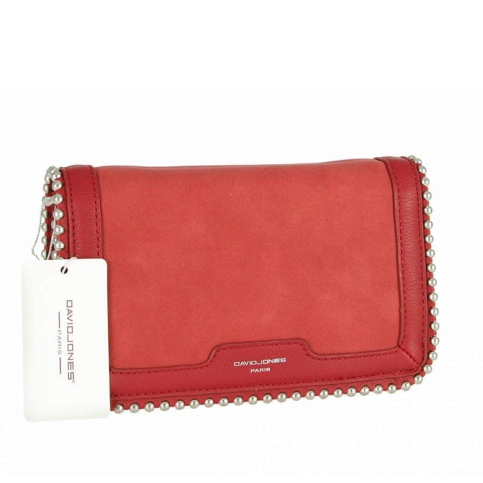 6165-2 Torebka Listonoszka Czerwona David Jones