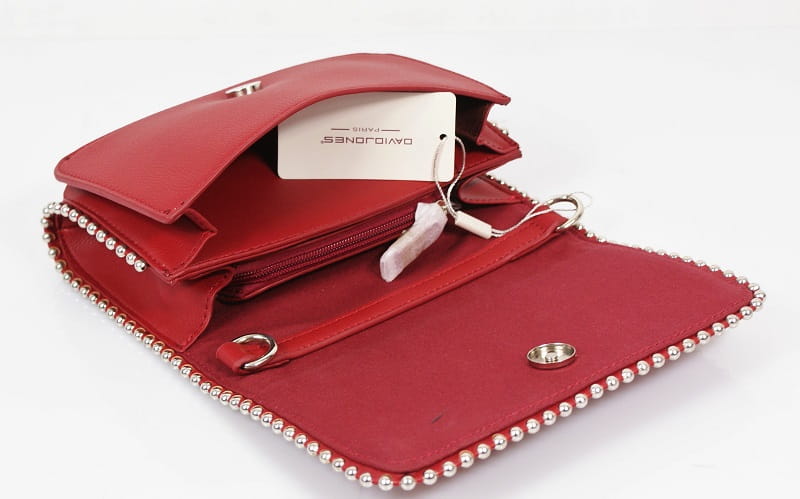 6165-2 Torebka Listonoszka Czerwona David Jones