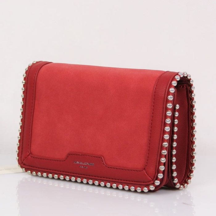 6165-2 Torebka Listonoszka Czerwona David Jones