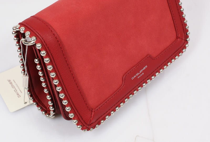 6165-2 Torebka Listonoszka Czerwona David Jones