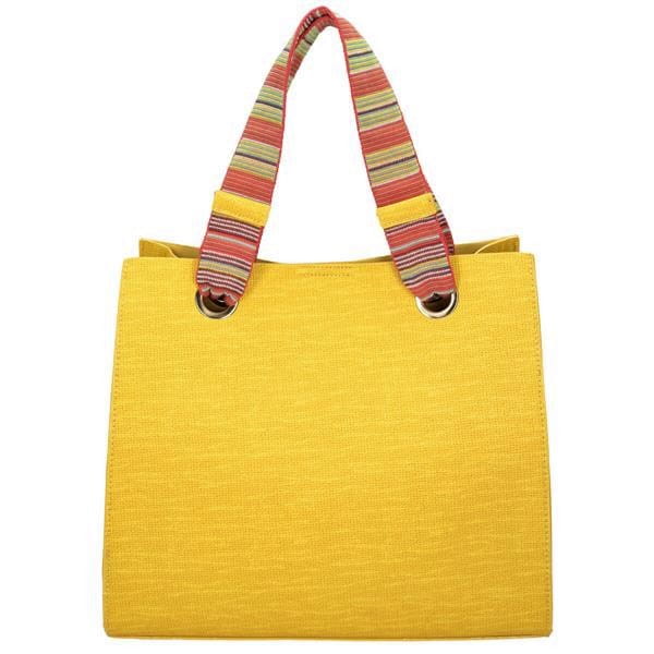 Torebka Nobo żółta – widok od tyłu z zamknięciem na magnes