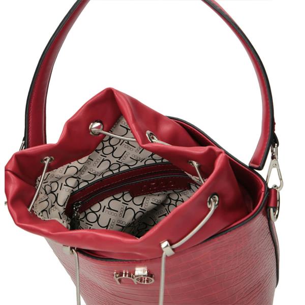 Wnętrze czerwonej listonoszki Nobo – jedna pojemna komora, dwie kieszonki na drobiazgi – Niua.pl