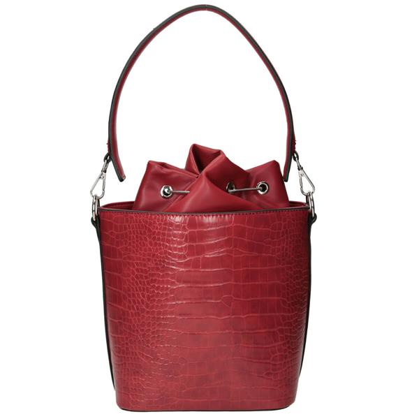 Czerwona listonoszka Nobo widok tyłu – elegancka listonoszka damska z regulowanym paskiem – Niua.pl