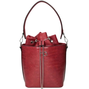 Czerwona listonoszka Nobo – elegancka torebka damska z troczkiem i srebrnymi dodatkami – Niua.pl