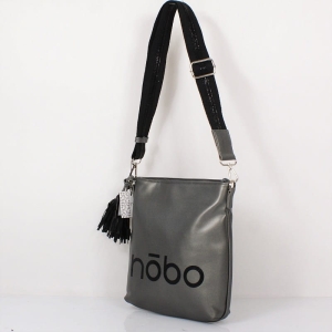 Torebka NOBO stalowa z pomponem i frędzlami – widok z przodu