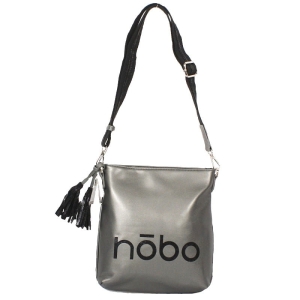 Firmowa listonoszka damska NOBO stalowa – elegancka raportówka ze skóry ekologicznej