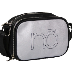 Srebrna listonoszka damska Nobo – elegancka wizytowa torebka, widok z przodu