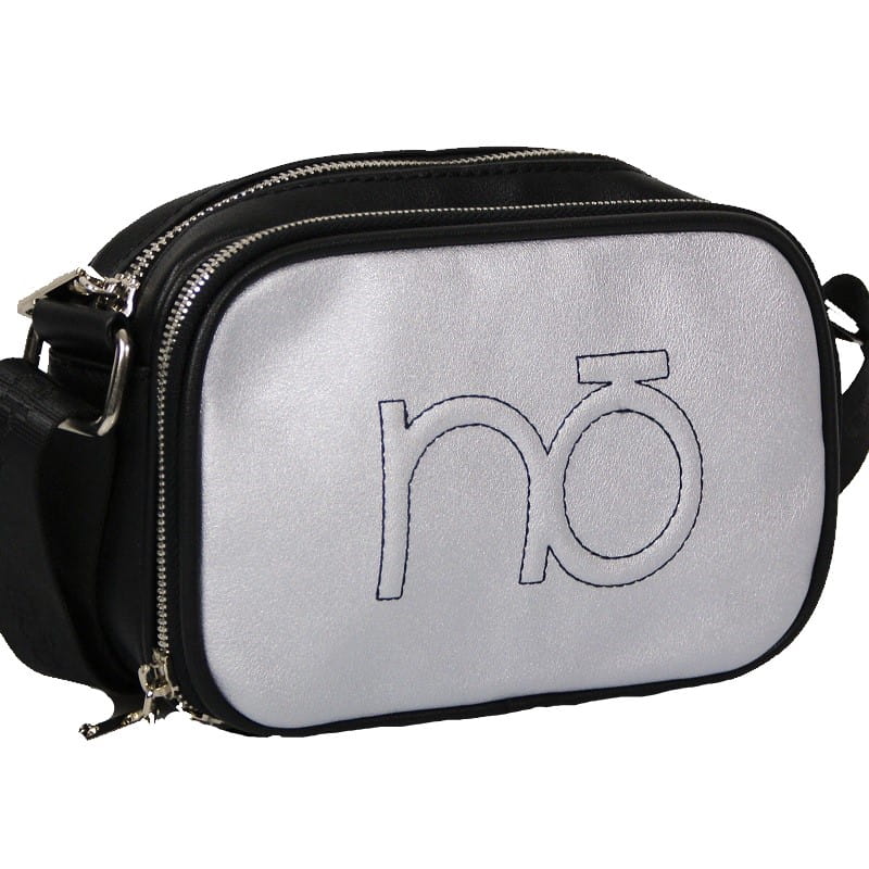 Srebrna listonoszka damska Nobo – elegancka wizytowa torebka, widok z przodu