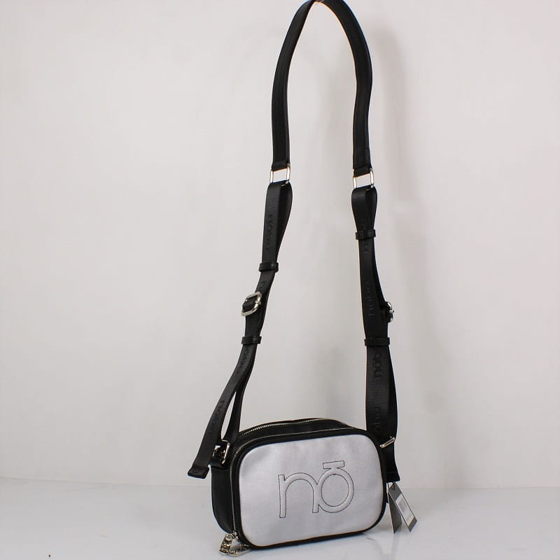 Regulowany srebrny pasek i rączki do noszenia listonoszki Nobo