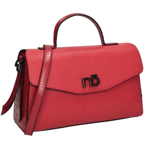 Czerwona torebka z rączką i regulowanym paskiem