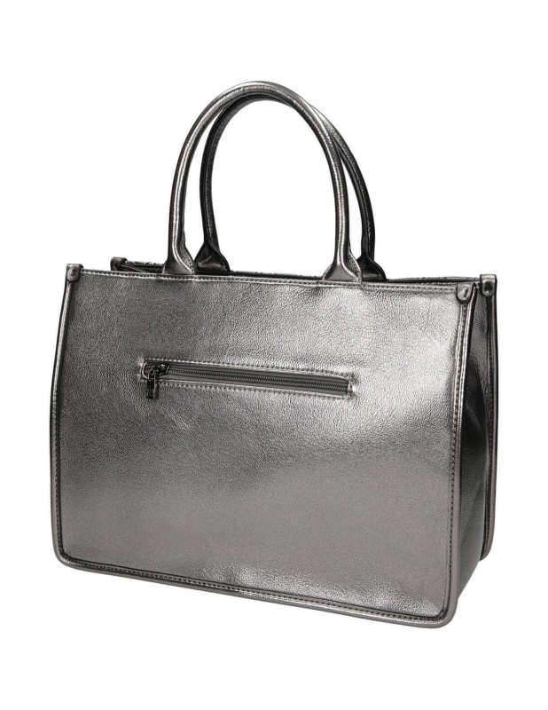 Torebka Nobo L0800 stalowa pikowana, tył z kieszenią zapinaną na suwak