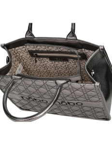 Wnętrze torebki damskiej Nobo L0800, pojemna komora i kieszenie