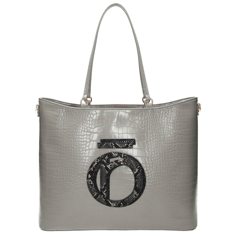 Torebka Nobo szara z ozdobnym panelem – przód