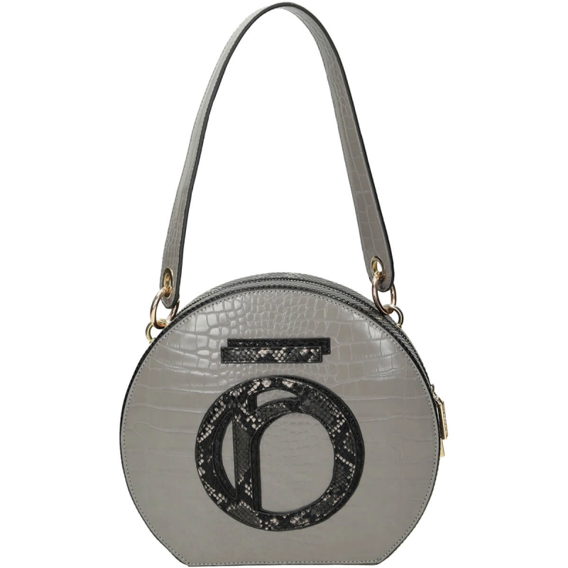 Elegancka listonoszka damska Nobo L0560 szara z ekoskóry, idealna na co dzień i do pracy