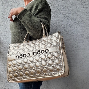 Pojemna stalowa torebka shopper Nobo L0800 do pracy i na co dzień