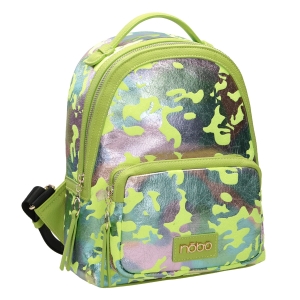 Plecak damski NOBO zielony – widok z boku, lekki plecak miejski o nowoczesnym designie