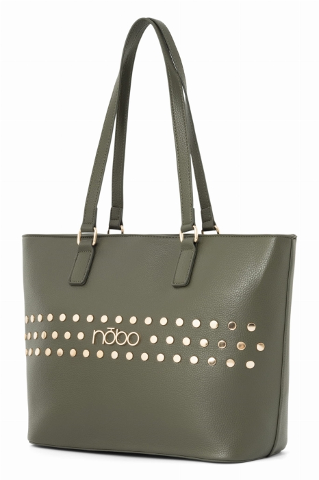 Zielona torebka Nobo – widok boczny, regulowany pasek, praktyczna torba damska