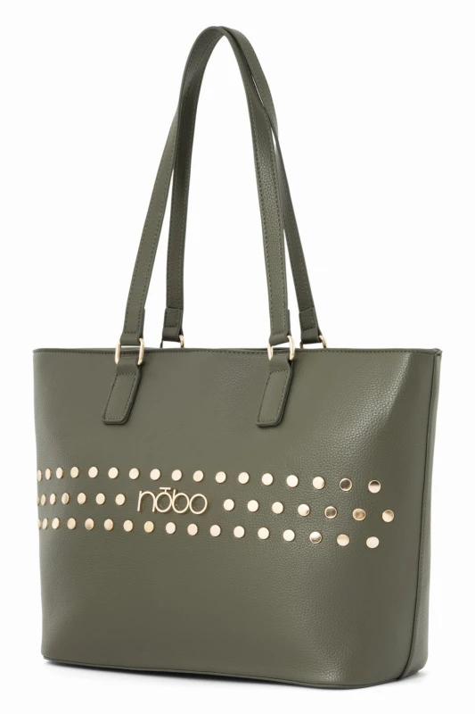 Zielona torebka Nobo – widok boczny, regulowany pasek, praktyczna torba damska