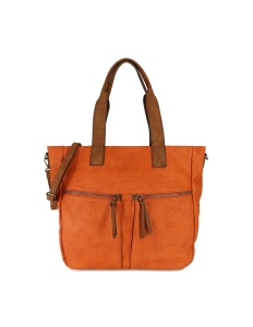 Czerwono-ceglasta włoska torebka damska D.Cristina – widok z przodu, elegancka i pojemna