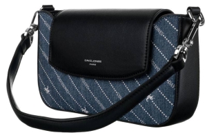 Mała listonoszka damska obszyta dżinsowym materiałem — David Jones