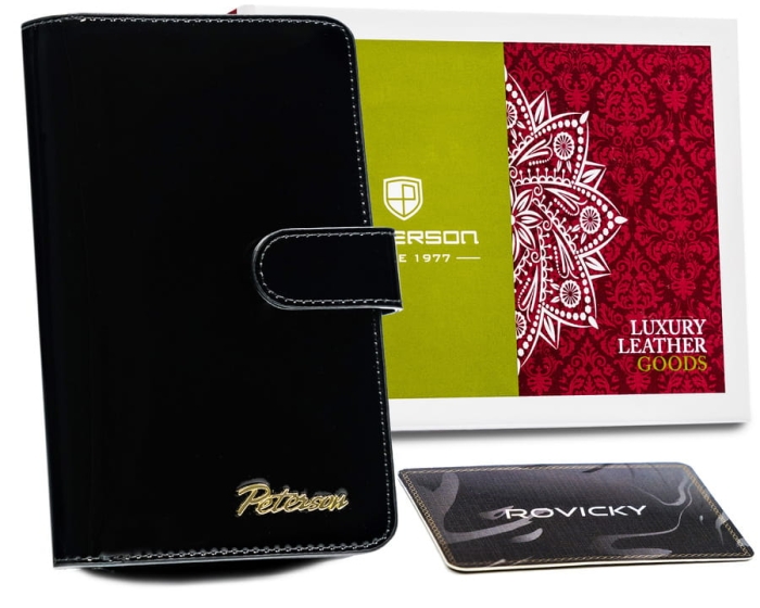 Lakierowany portfel damski na karty — Peterson