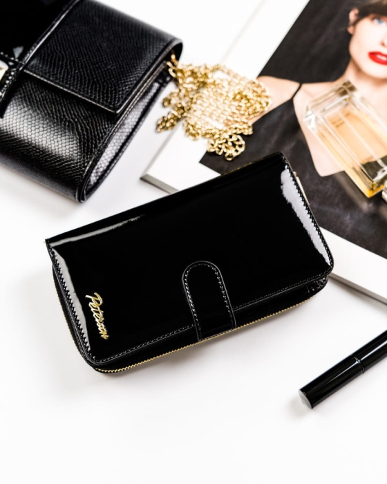 Lakierowany portfel damski na karty — Peterson