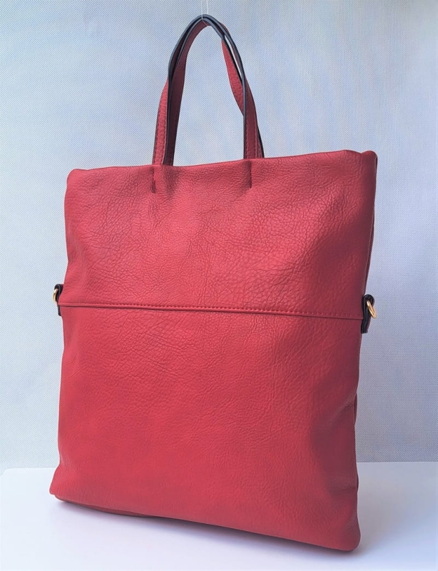 Czerwona Shopperka Torebka Damska Fraless