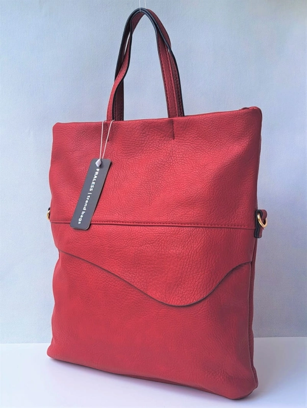 Czerwona Shopperka Torebka Damska Fraless