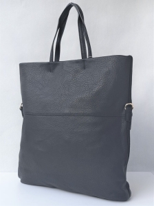 Czarna Shopperka Torebka Damska Fraless