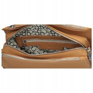 Wnętrze torebki NOBO – trzy komory, dodatkowa kieszonka wewnętrzna