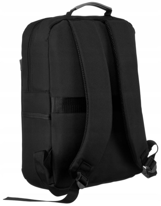 Podróżny czarny plecak idealny na bagaż podręczny