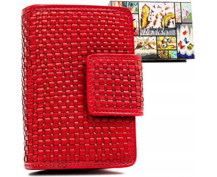 Skórzany portfel damski zamykany na zatrzask