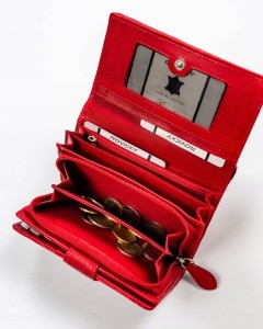 Elegancki portfel damski ze skóry naturalnej