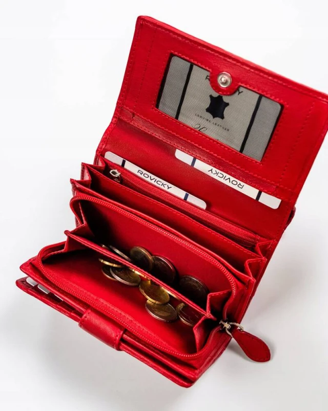 Elegancki portfel damski ze skóry naturalnej