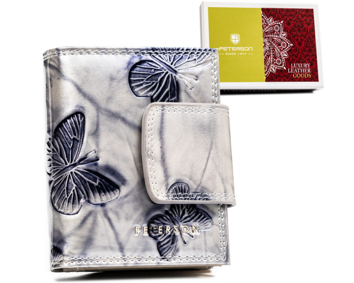 Skórzany portfel damski na bigiel i zatrzask