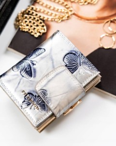 Skórzany portfel damski na bigiel i zatrzask