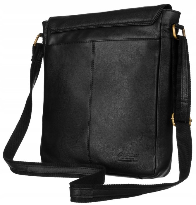 Skórzana listonoszka męska z regulowanym paskiem