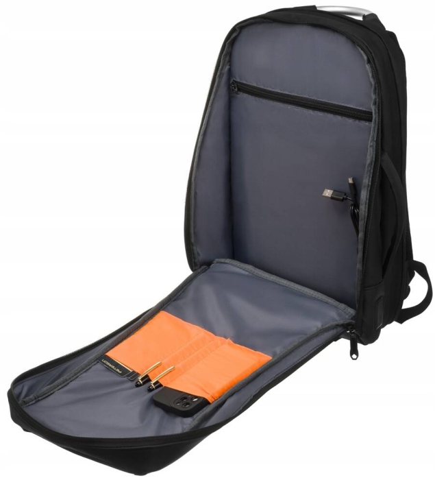 Duży, pojemny plecak z portem USB i miejscem na laptopa