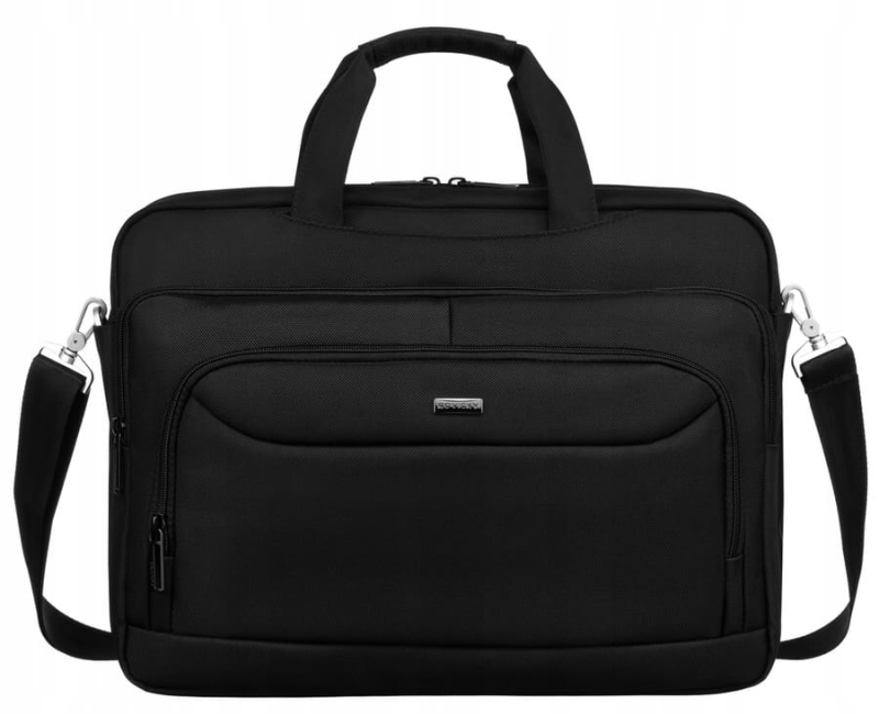 Biznesowy czarny torboplecak na laptopa