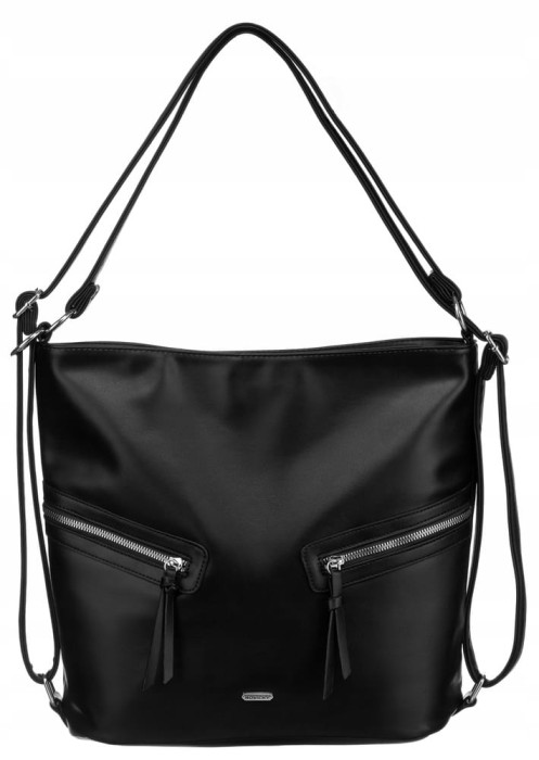 Klasyczna czarna pojemna torebka damska