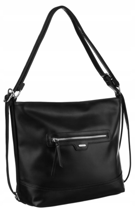 Pojemna czarna torebka damska