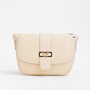 Wzorzysta torebka Femestage BAG1400 w kolorze beżowym – elegancki design