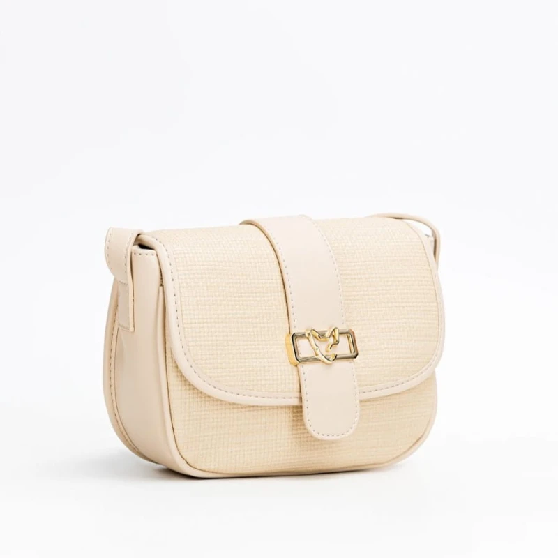 Beżowa torebka damska Femestage BAG1400 listonoszka crossbody – widok z przodu