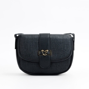 Czarna torebka listonoszka Femestage BAG1400 z regulowanym paskiem