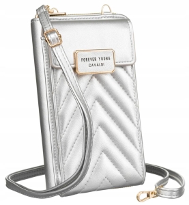 Damska mini torebka-portfel ze skóry ekologicznej